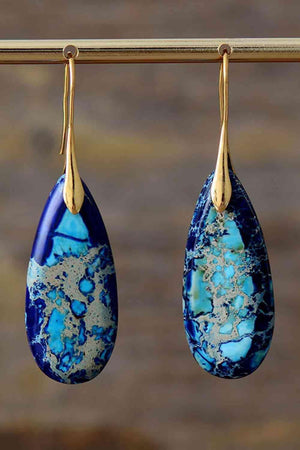 Organic Elegance Dangling Natural Stone Earrings-MXSTUDIO.COM