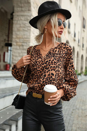 Out and About Leopard Long Sleeve Top - MXSTUDIO.COM