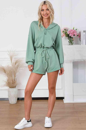 Outdoor Cutie Long Sleeve Hooded Romper - MXSTUDIO.COM