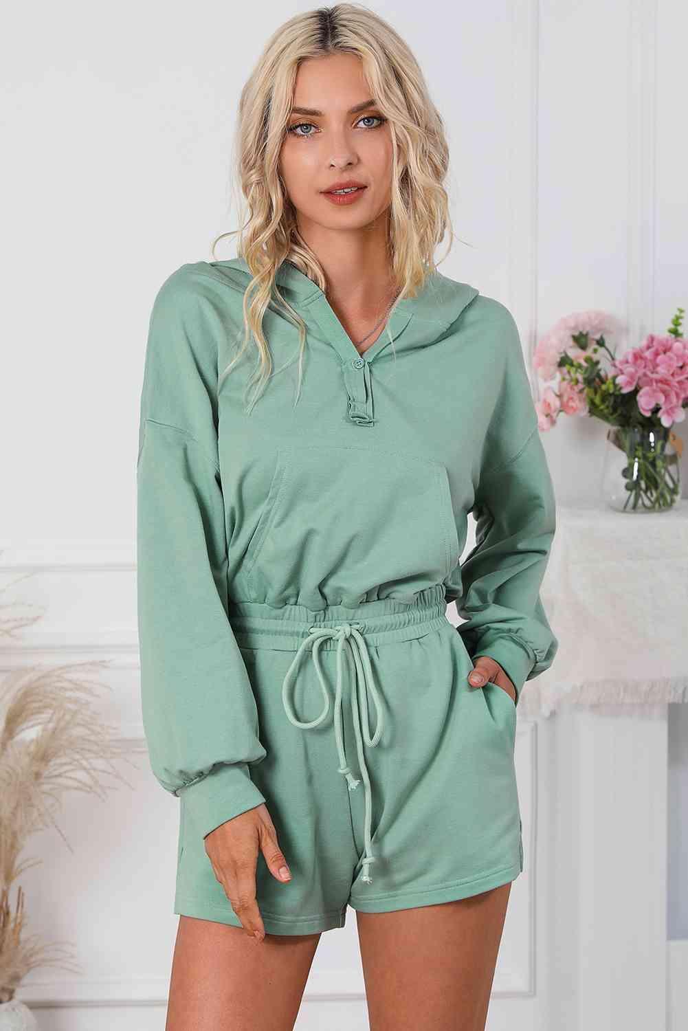 Outdoor Cutie Long Sleeve Hooded Romper - MXSTUDIO.COM