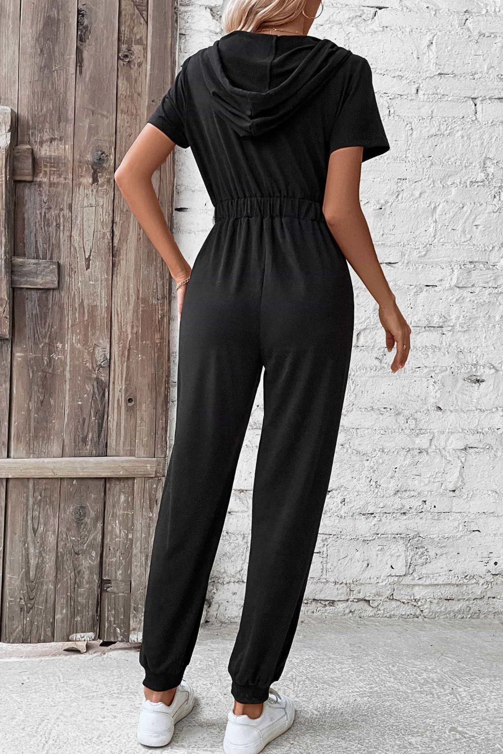 Outdoor Ready Tapered Leg Zip-Up Hooded Jumpsuit - MXSTUDIO.COM - Stylish Womens Clothing