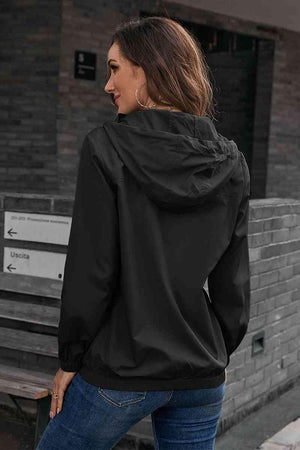 Outdoorsy Long Sleeve Snap On Zip Hoodie-MXSTUDIO.COM