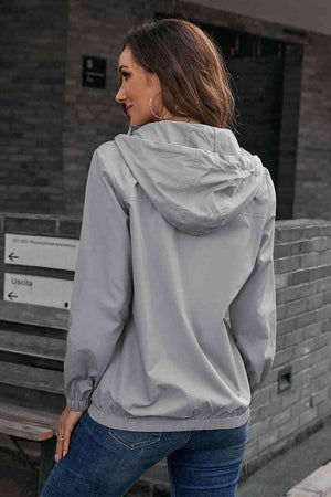 Outdoorsy Long Sleeve Snap On Zip Hoodie-MXSTUDIO.COM