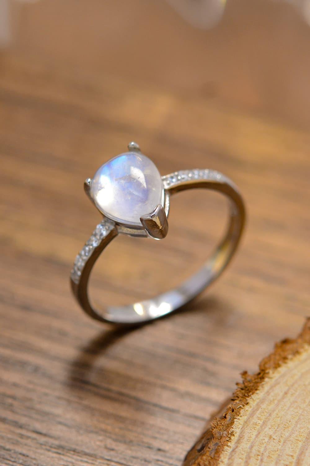 Outfit Revitalizer Side Stone Teardrop Moonstone Ring - MXSTUDIO.COM