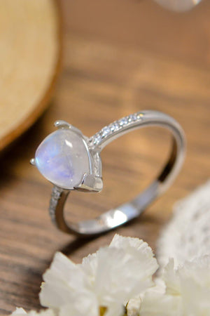 Outfit Revitalizer Side Stone Teardrop Moonstone Ring - MXSTUDIO.COM