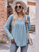 Own The Day Long Sleeve Square Neck Blouse - MXSTUDIO.COM