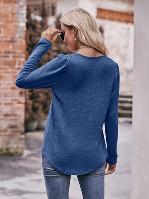 Own The Day Long Sleeve Square Neck Blouse - MXSTUDIO.COM