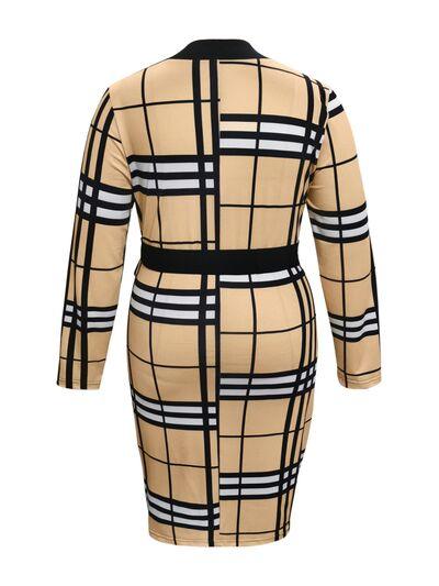 a women's dress with a checkered pattern