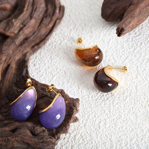 Peak Style Resin Teardrop Earrings-MXSTUDIO.COM