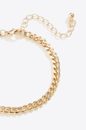 Perennial Elegance Gold Curb Chain Bracelet-MXSTUDIO.COM