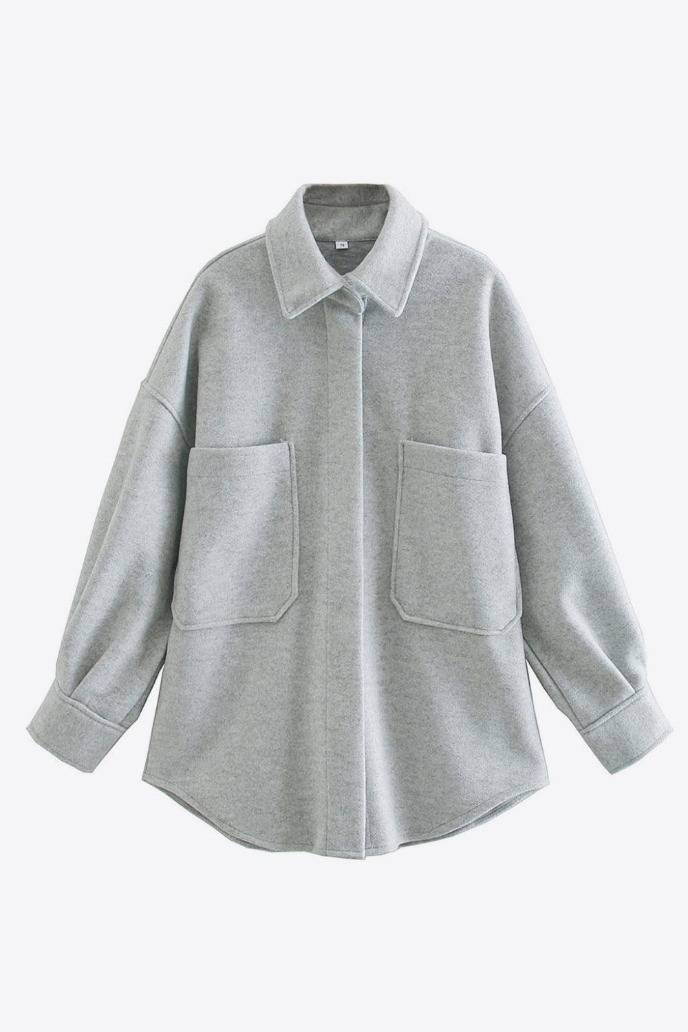 Perfect Layer Collared Button Down Shacket - MXSTUDIO.COM