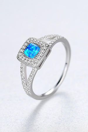 Perfectly Lovely Sterling Silver Split Shank Opal Ring - MXSTUDIO.COM