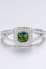 Perfectly Lovely Sterling Silver Split Shank Opal Ring - MXSTUDIO.COM