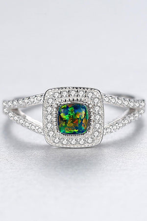 Perfectly Lovely Sterling Silver Split Shank Opal Ring - MXSTUDIO.COM