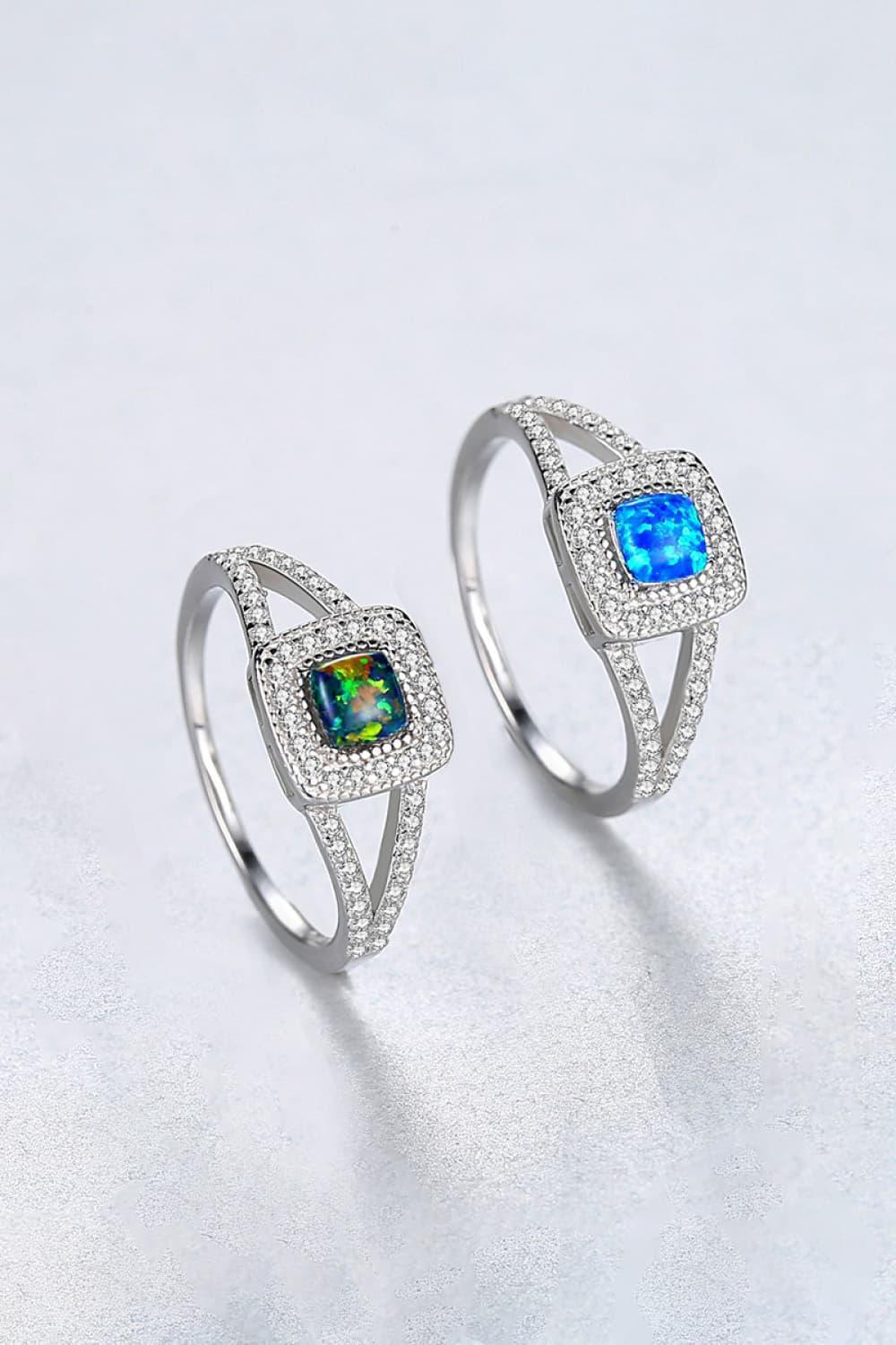 Perfectly Lovely Sterling Silver Split Shank Opal Ring - MXSTUDIO.COM