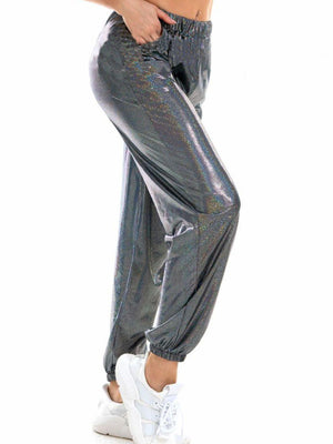 Perform In Style Tapered Leg Glitter Pants - MXSTUDIO.COM