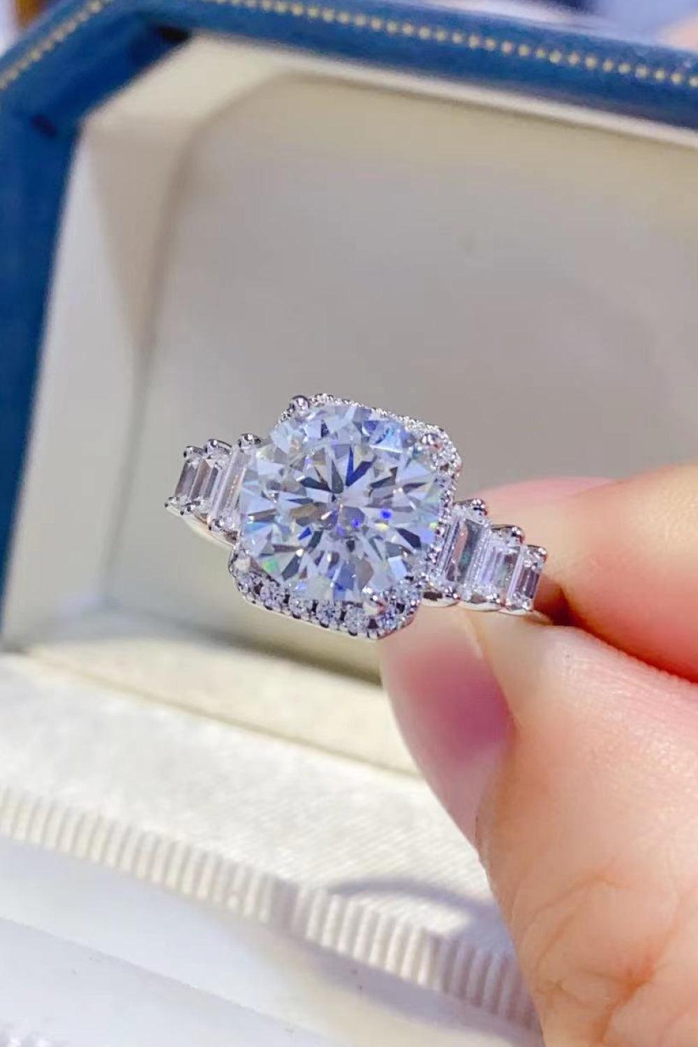 Personal Essense Sterling Silver 3 Carat Moissanite Ring - MXSTUDIO.COM