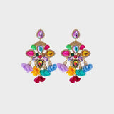 Phenomenal Flower Shape Rhinestone Dangle Earrings-MXSTUDIO.COM