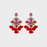 Phenomenal Flower Shape Rhinestone Dangle Earrings-MXSTUDIO.COM