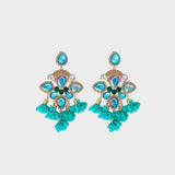 Phenomenal Flower Shape Rhinestone Dangle Earrings-MXSTUDIO.COM