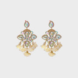 Phenomenal Flower Shape Rhinestone Dangle Earrings-MXSTUDIO.COM