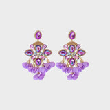 Phenomenal Flower Shape Rhinestone Dangle Earrings-MXSTUDIO.COM