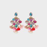 Phenomenal Flower Shape Rhinestone Dangle Earrings-MXSTUDIO.COM