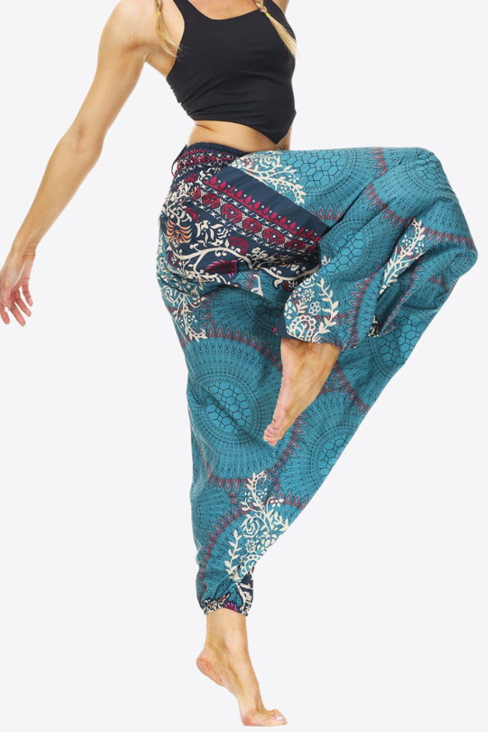 Phenomenal Smocked Long Yoga Harem Pants - MXSTUDIO.COM