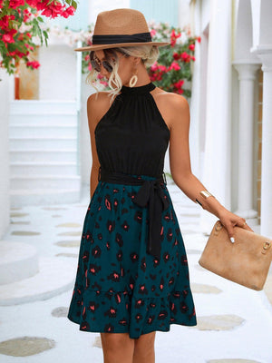 Picture-Perfect Color Block Sleeveless Mini Dress - MXSTUDIO.COM