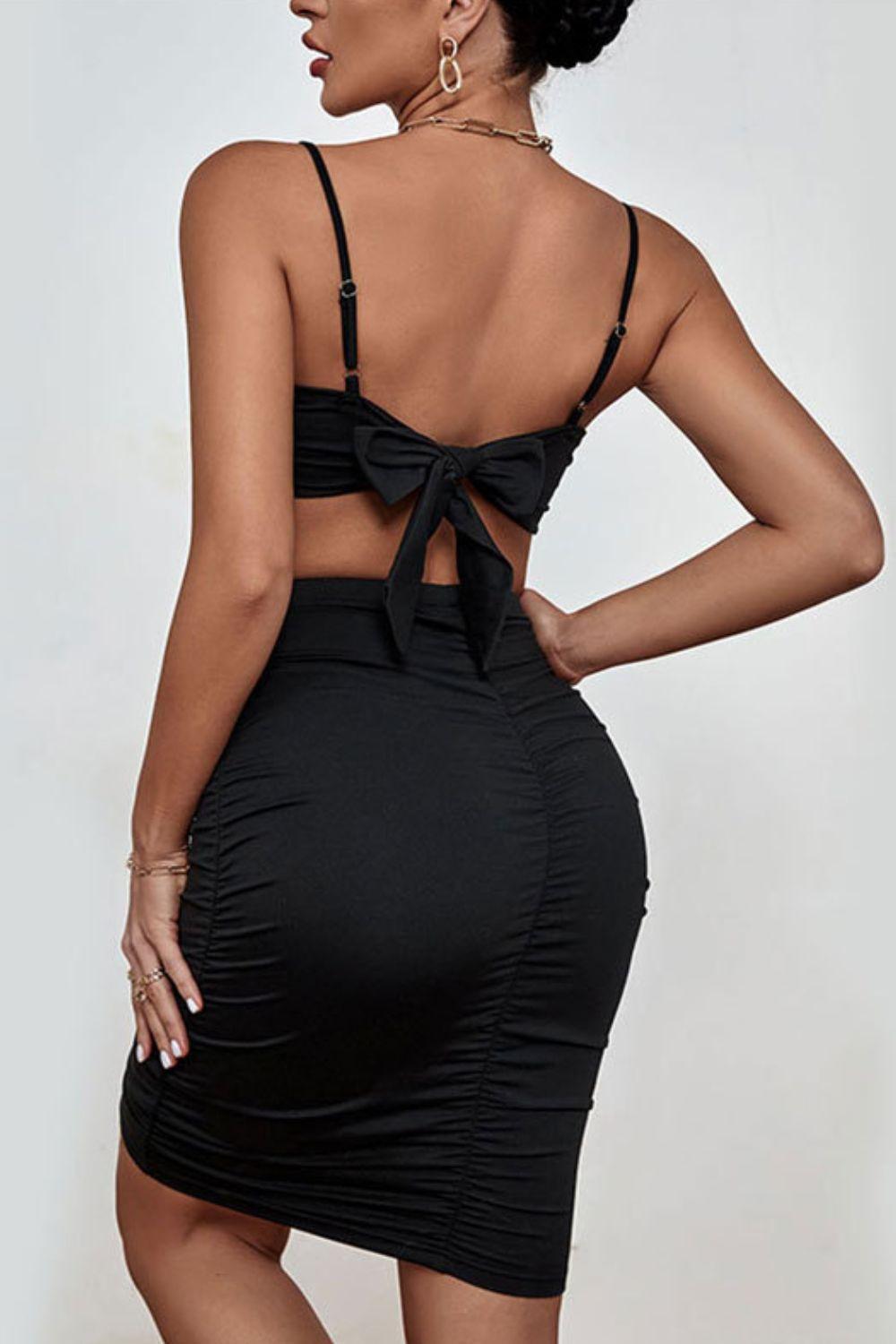Picture-Perfect Crop Top and Ruched Skirt Set - MXSTUDIO.COM