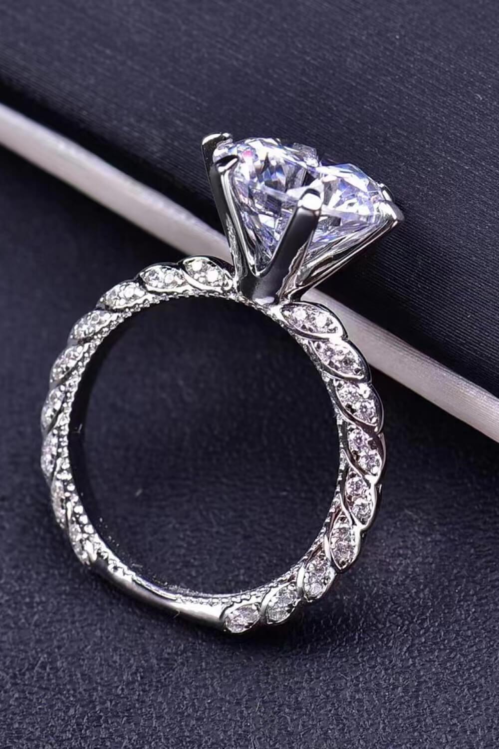 Picture-Perfect Platinum-Plated 5 Carat Moissanite Ring - MXSTUDIO.COM