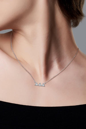 Platinum-Plated Triangle Moissanite Necklace - MXSTUDIO.COM