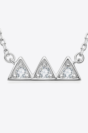 Platinum-Plated Triangle Moissanite Necklace - MXSTUDIO.COM