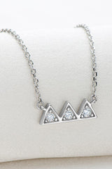 Platinum-Plated Triangle Moissanite Necklace - MXSTUDIO.COM