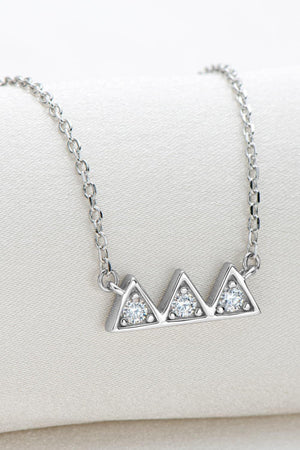 Platinum-Plated Triangle Moissanite Necklace - MXSTUDIO.COM