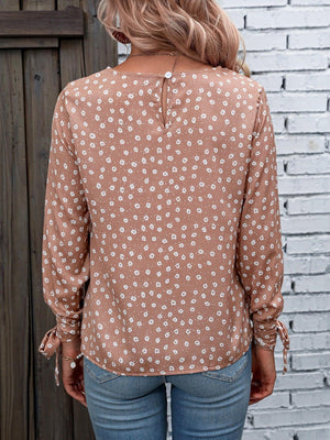 Play Hard To Get Tie Cuff Long Sleeved Blouse - MXSTUDIO.COM