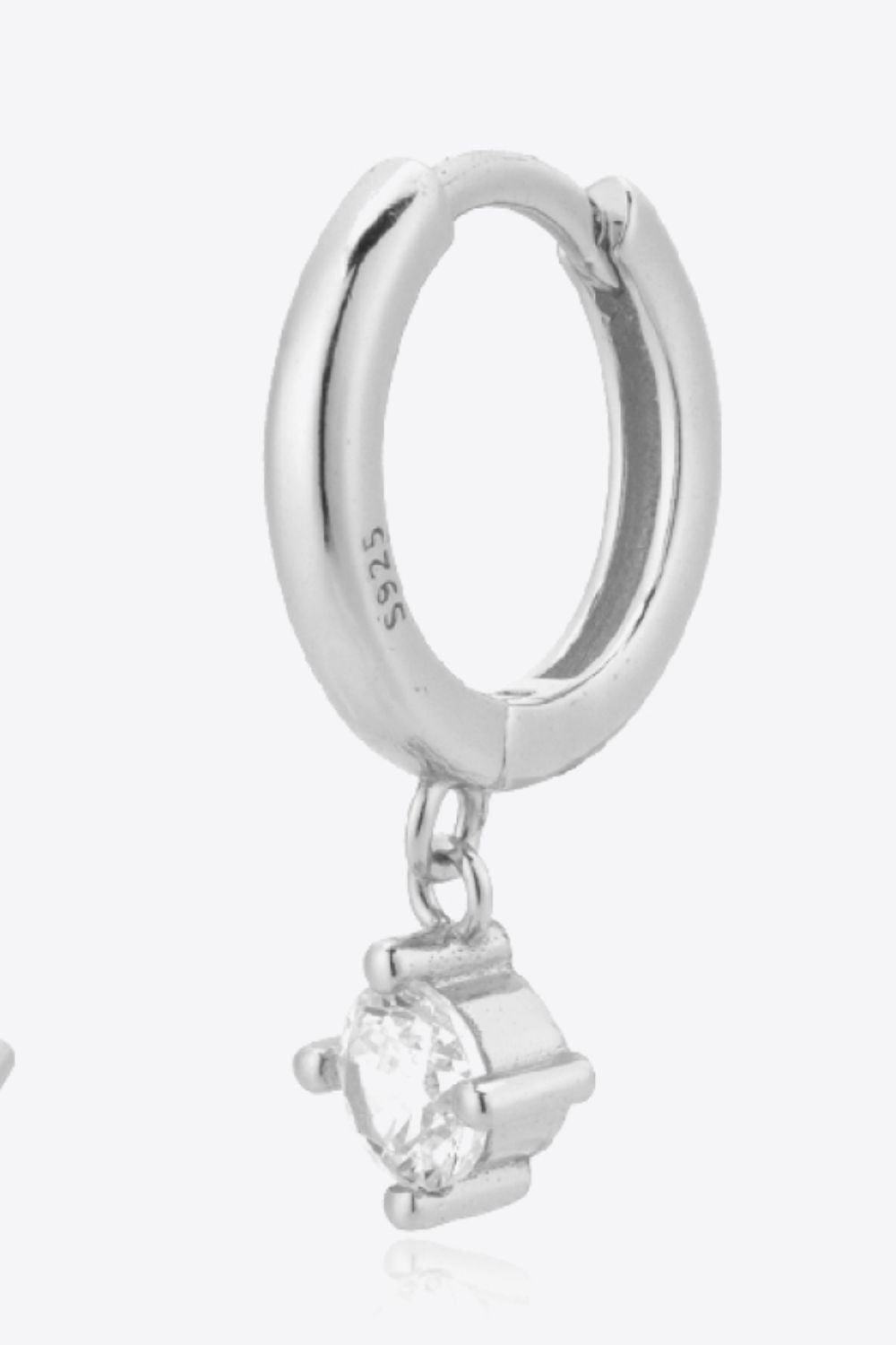 Pleasurable Inlaid Zircon Huggie Drop Earrings - MXSTUDIO.COM