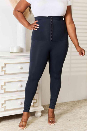 Plus Size High Rise Corset Waist Trainer Leggings - MXSTUDIO.COM