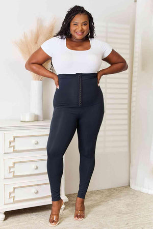 Plus Size High Rise Corset Waist Trainer Leggings - MXSTUDIO.COM