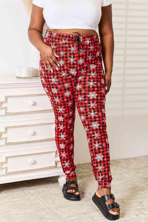 Plus Size Snowflake Women's Printed Joggers - MXSTUDIO.COM