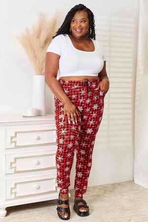 Plus Size Snowflake Women's Printed Joggers - MXSTUDIO.COM