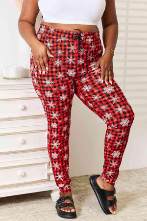 Plus Size Snowflake Women's Printed Joggers - MXSTUDIO.COM