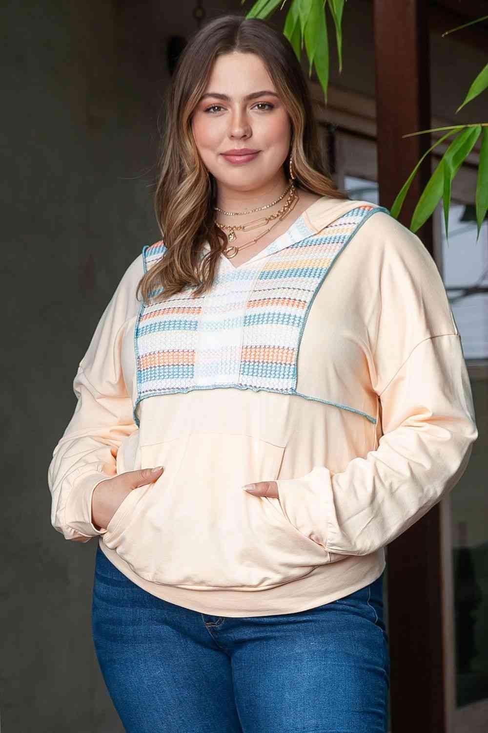 Plus Size Women's Long Sleeve Hoodie - MXSTUDIO.COM