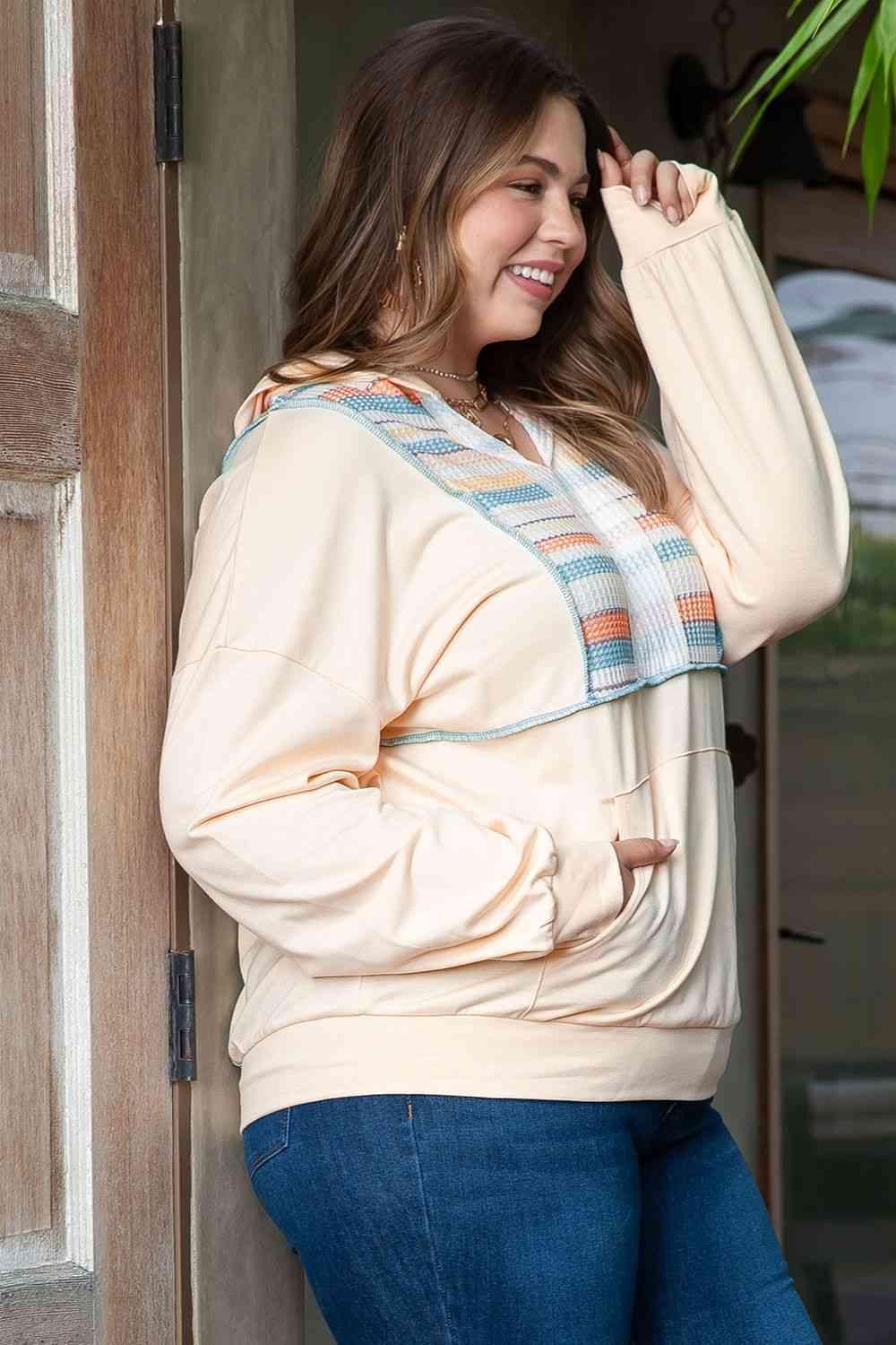 Plus Size Women's Long Sleeve Hoodie - MXSTUDIO.COM