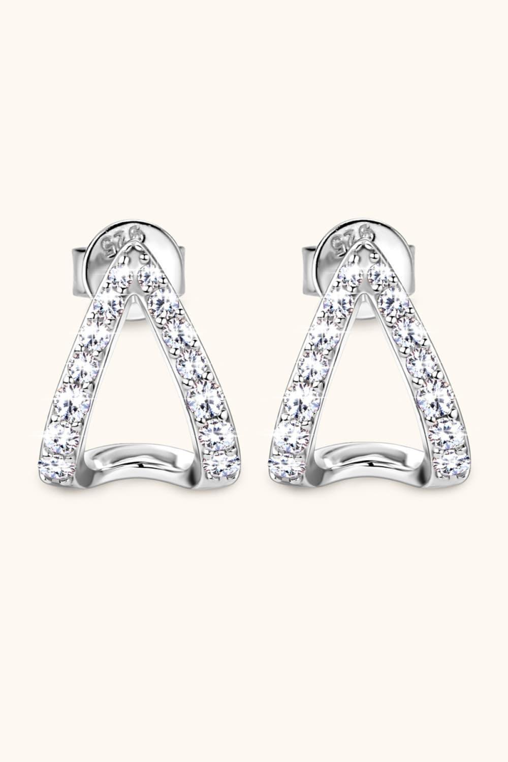 Polished Shine 925 Sterling Silver Moissanite Earrings - MXSTUDIO.COM