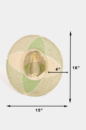 a diagram of a straw hat with measurements