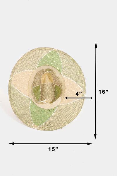 a diagram of a straw hat with measurements