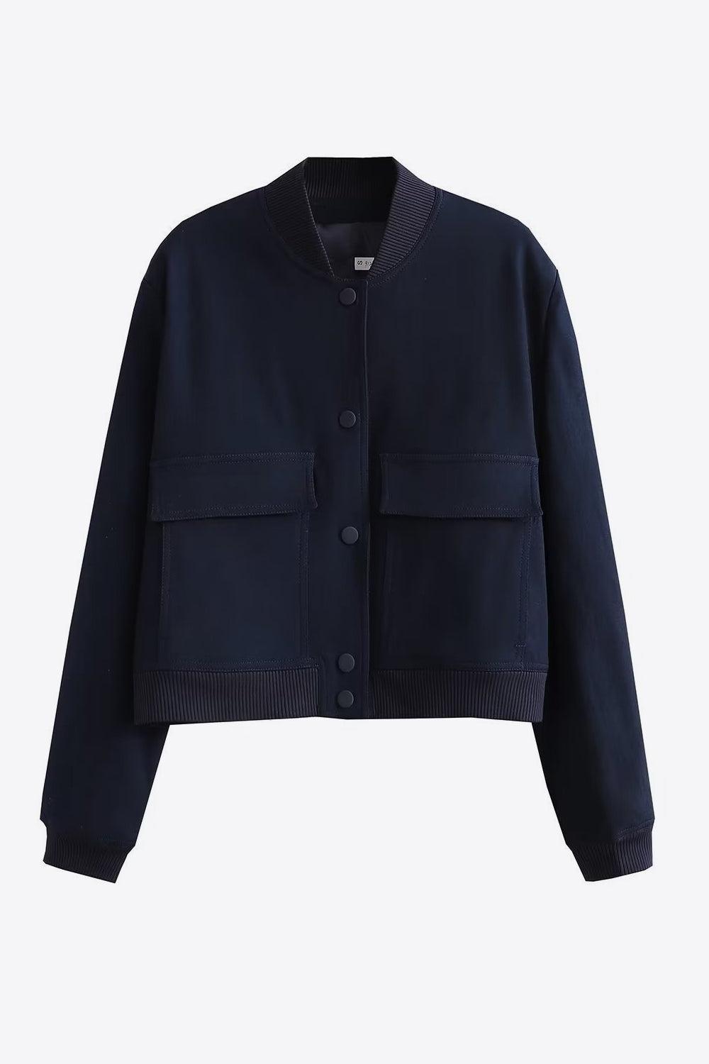 Practicality And Charm Buttoned Jacket With Pockets - MXSTUDIO.COM