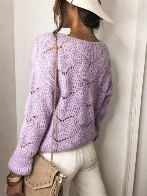 Praiseworthy Buttoned Knitted V Neck Cardigan-MXSTUDIO.COM