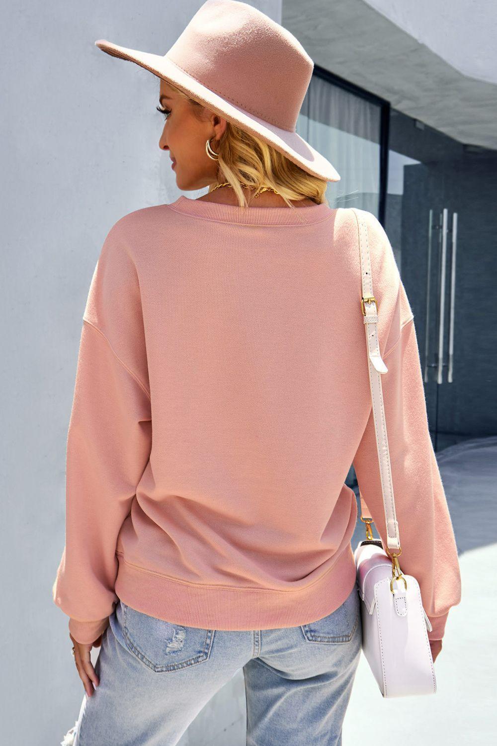 Precious Pink Balloon Sleeve Sweatshirt - MXSTUDIO.COM